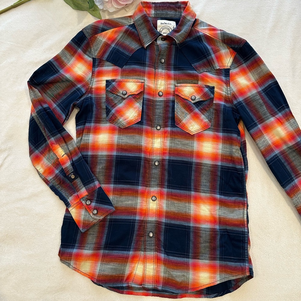 Diesel Men's Multicolor Plaid Button Down Shirt